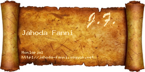 Jahoda Fanni névjegykártya